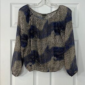 QED London Women's Blouse in Blue and Gray